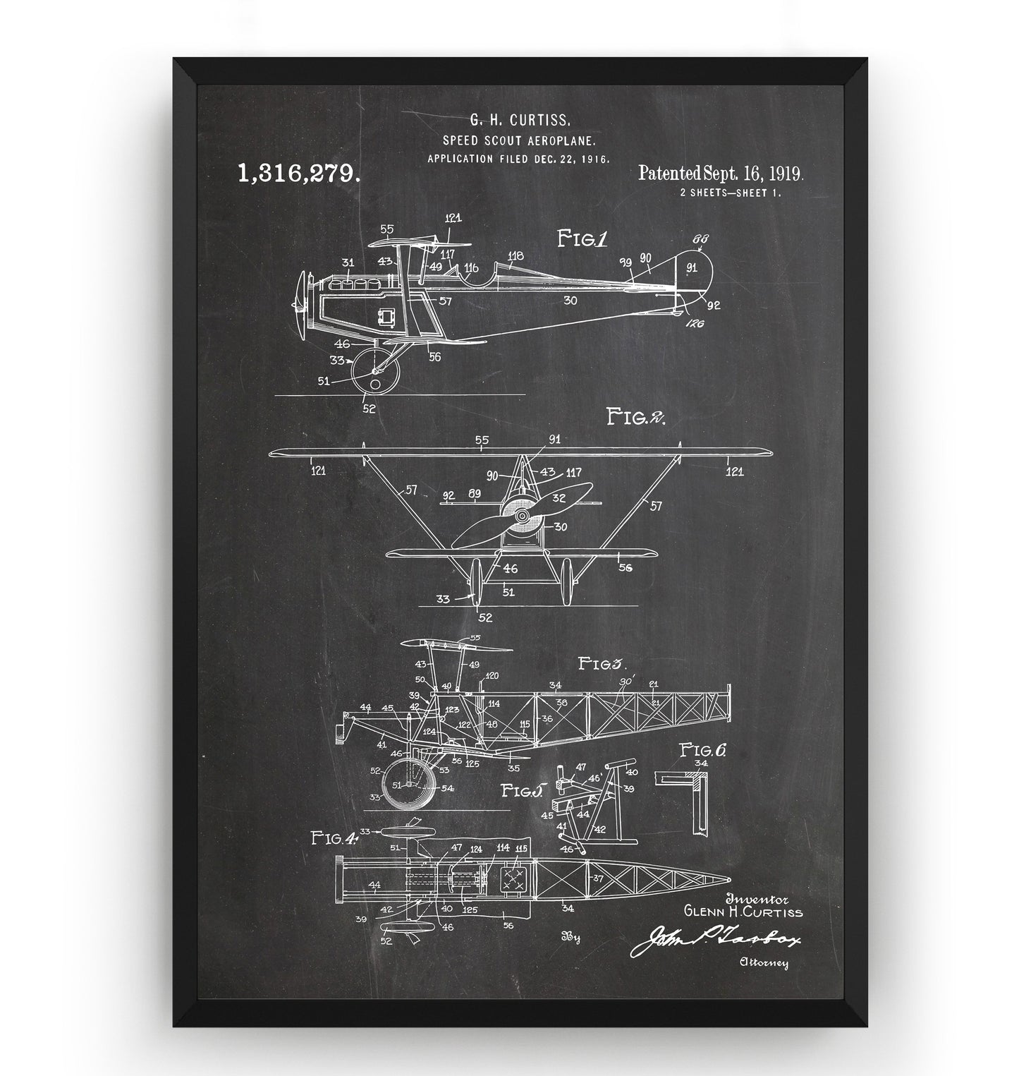 Speed Scout Aeroplane 1919 Patent Print - Magic Posters