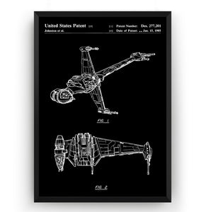 Star Wars B-Wing Star-fighter Patent Print - Magic Posters
