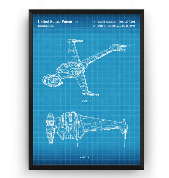 Star Wars B-Wing Star-fighter Patent Print - Magic Posters
