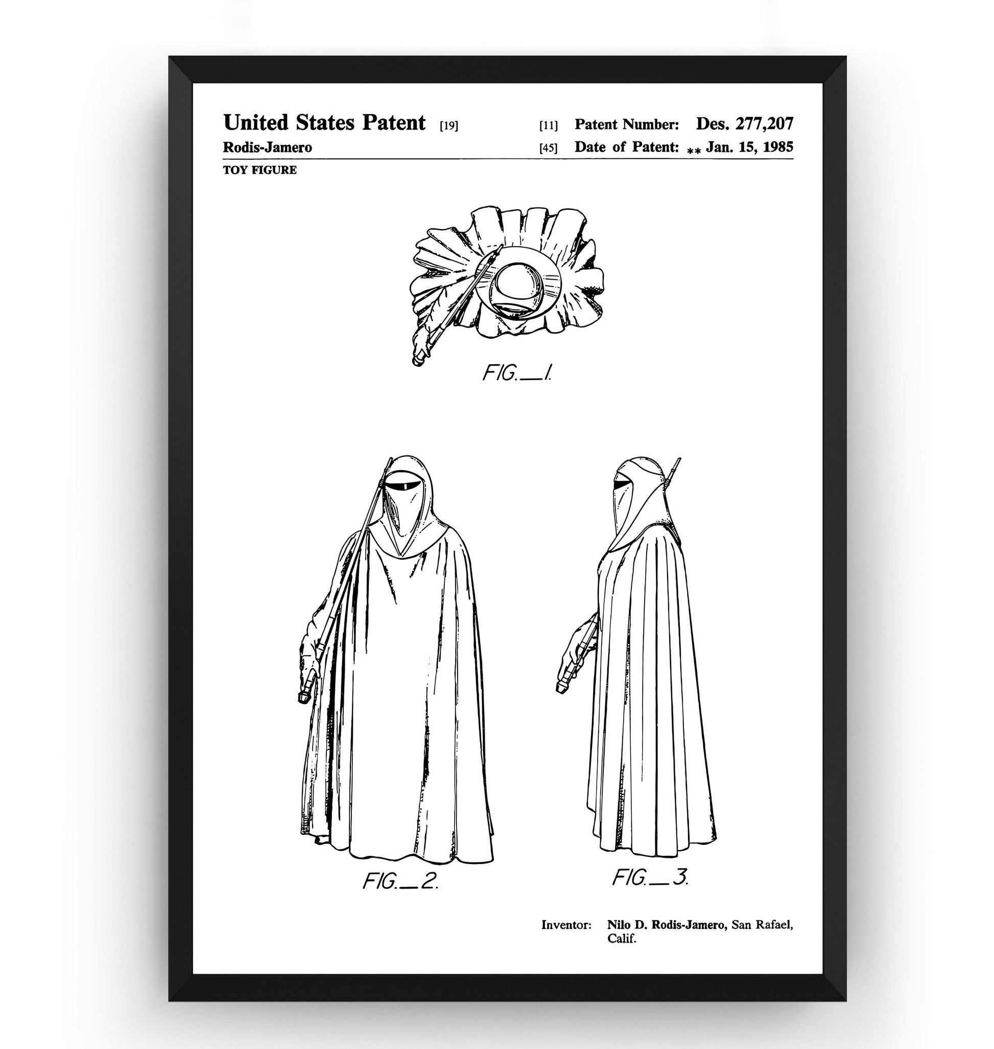 Star Wars Imperial Guard 1985 Patent Print - Magic Posters