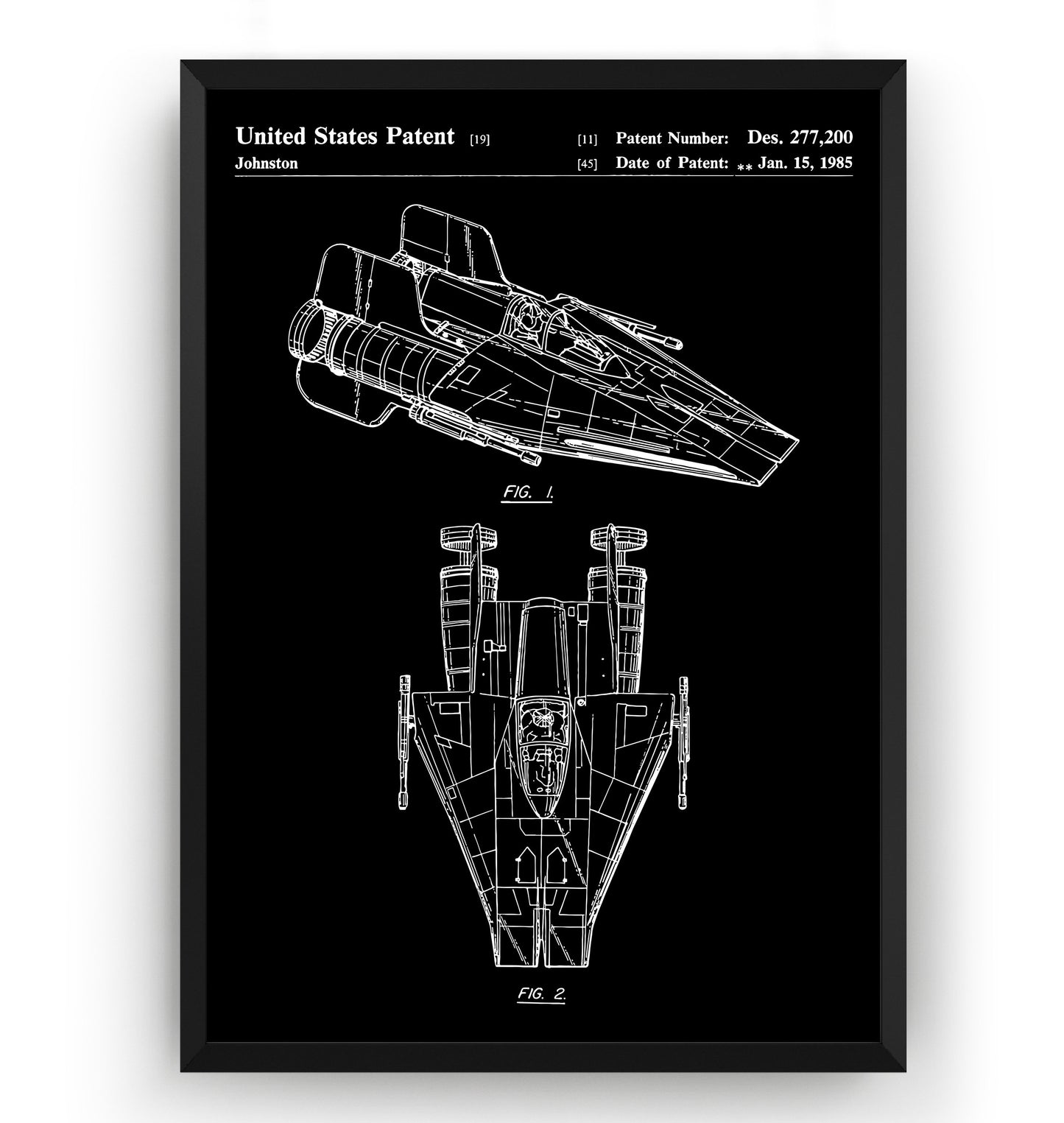 Star Wars RZ-1 A Wing Star-fighter Patent Print - Magic Posters