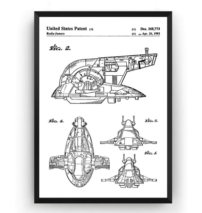 Star Wars Slave I Patent Print - Magic Posters