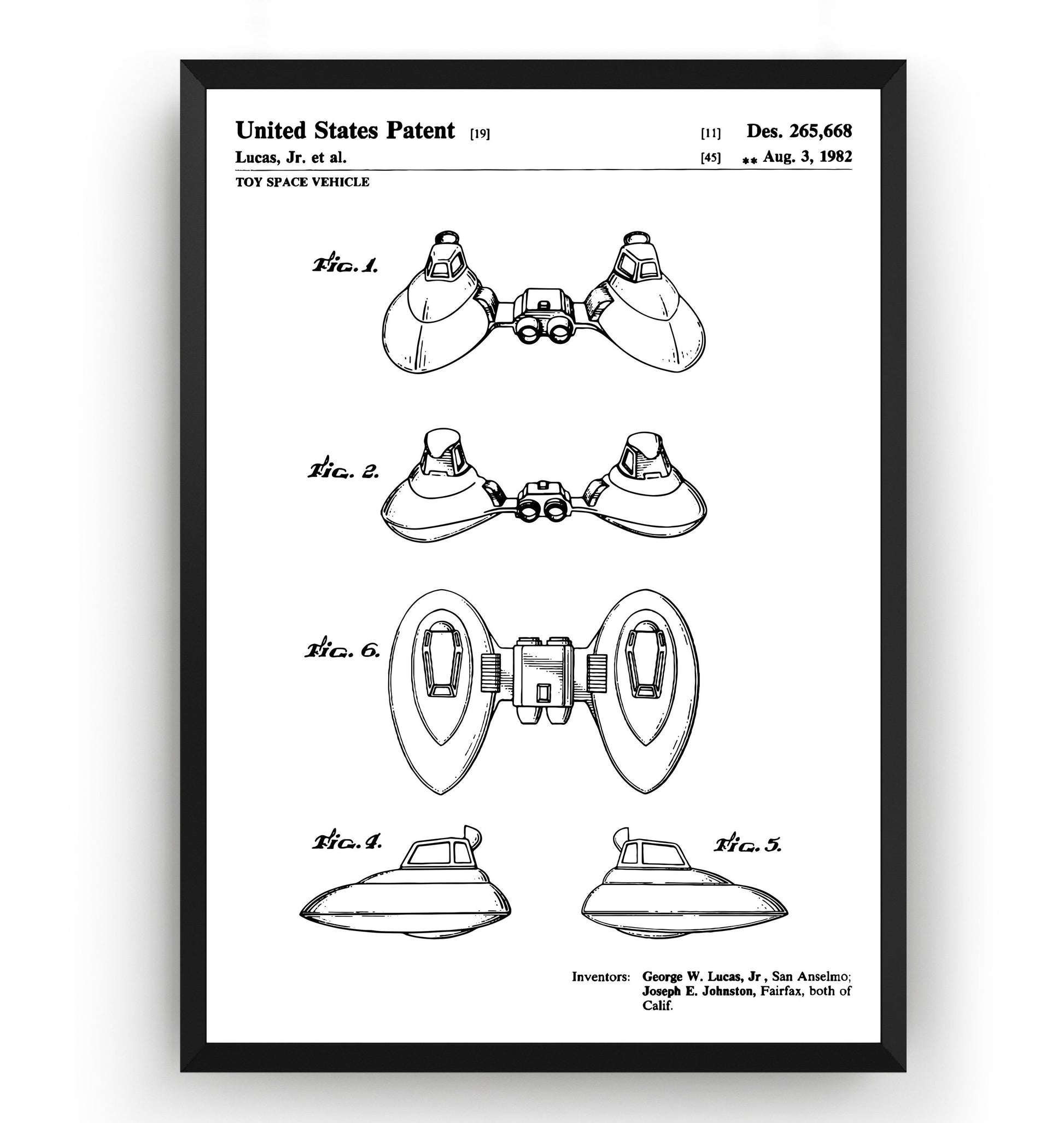 Star Wars Twin-Pod 1982 Patent Print - Magic Posters