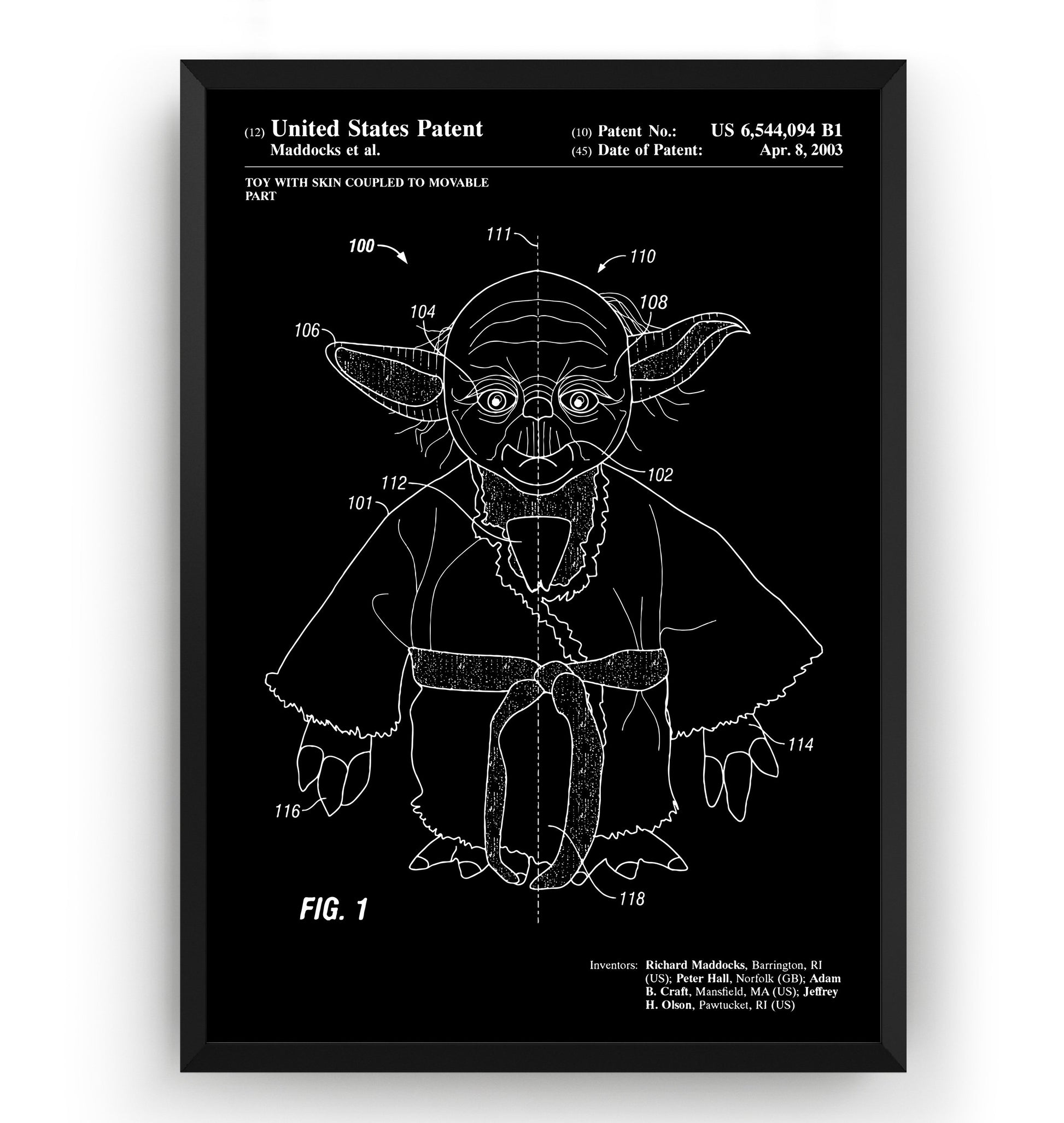 Star Wars Yoda 2003 Patent Print - Magic Posters