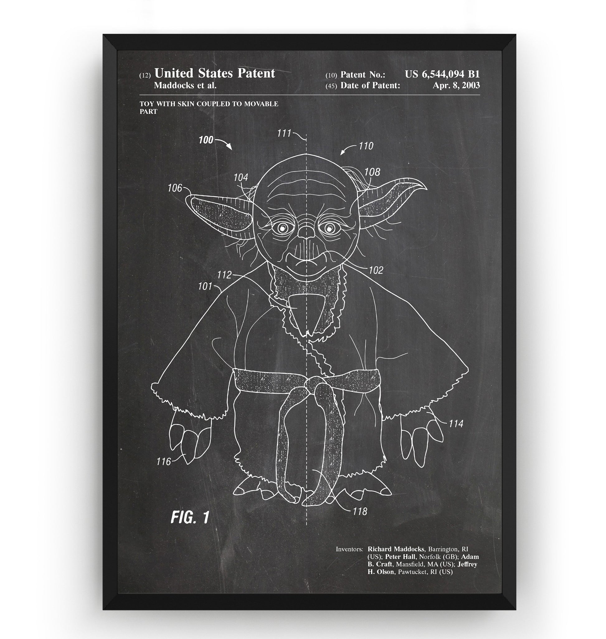 Star Wars Yoda 2003 Patent Print - Magic Posters