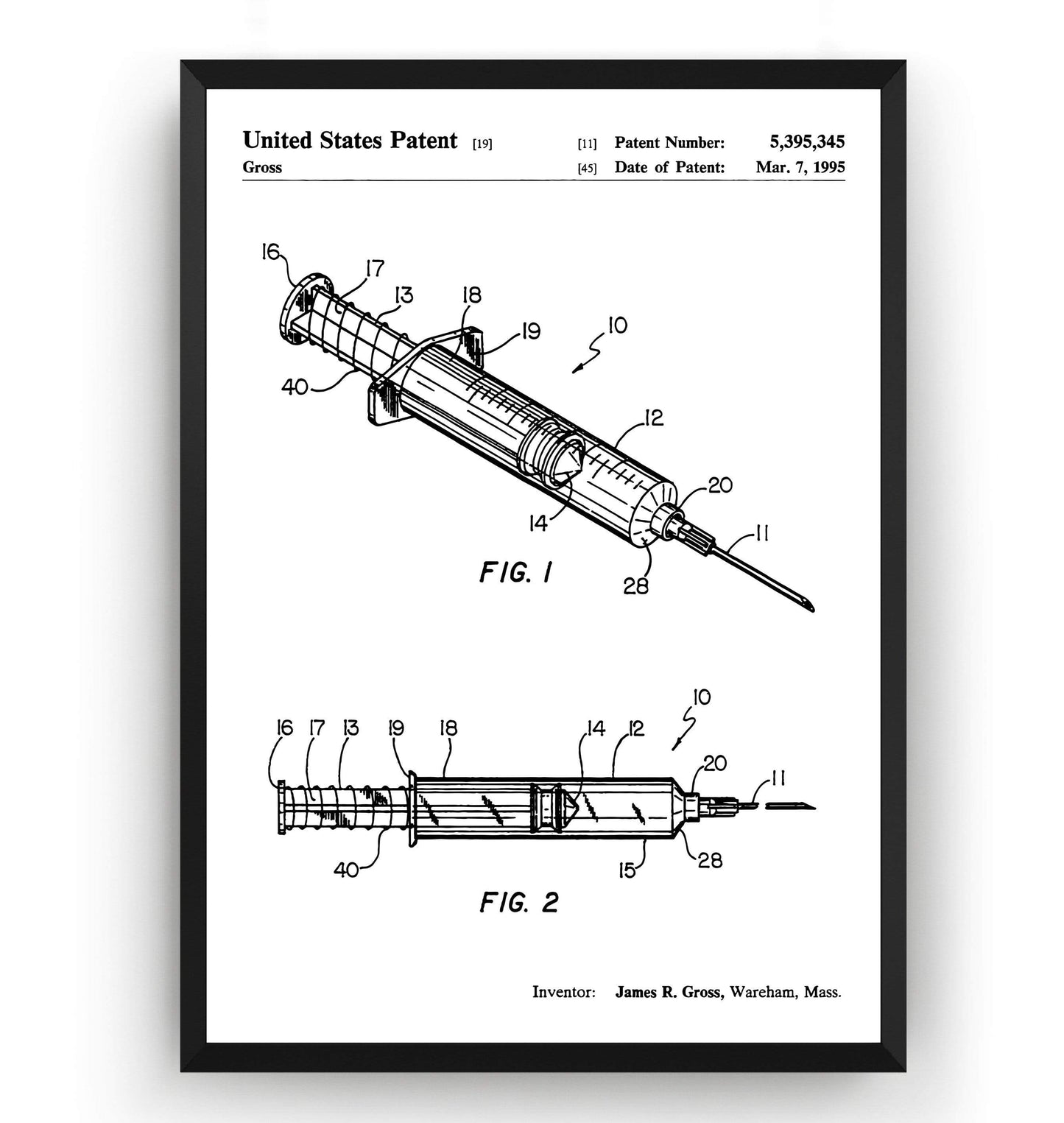 Syringe 1995 Patent Print - Magic Posters