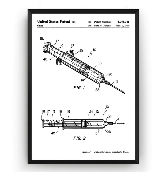 Syringe 1995 Patent Print - Magic Posters