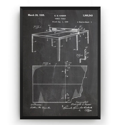 Table Tennis 1935 Patent Print - Magic Posters
