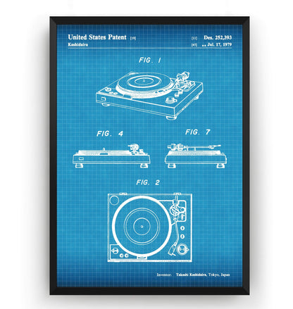 Turntable 1979 Patent Print - Magic Posters
