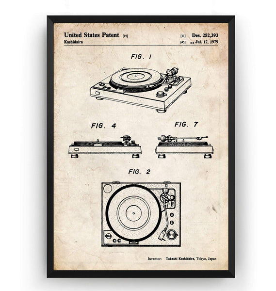 Turntable 1979 Patent Print - Magic Posters