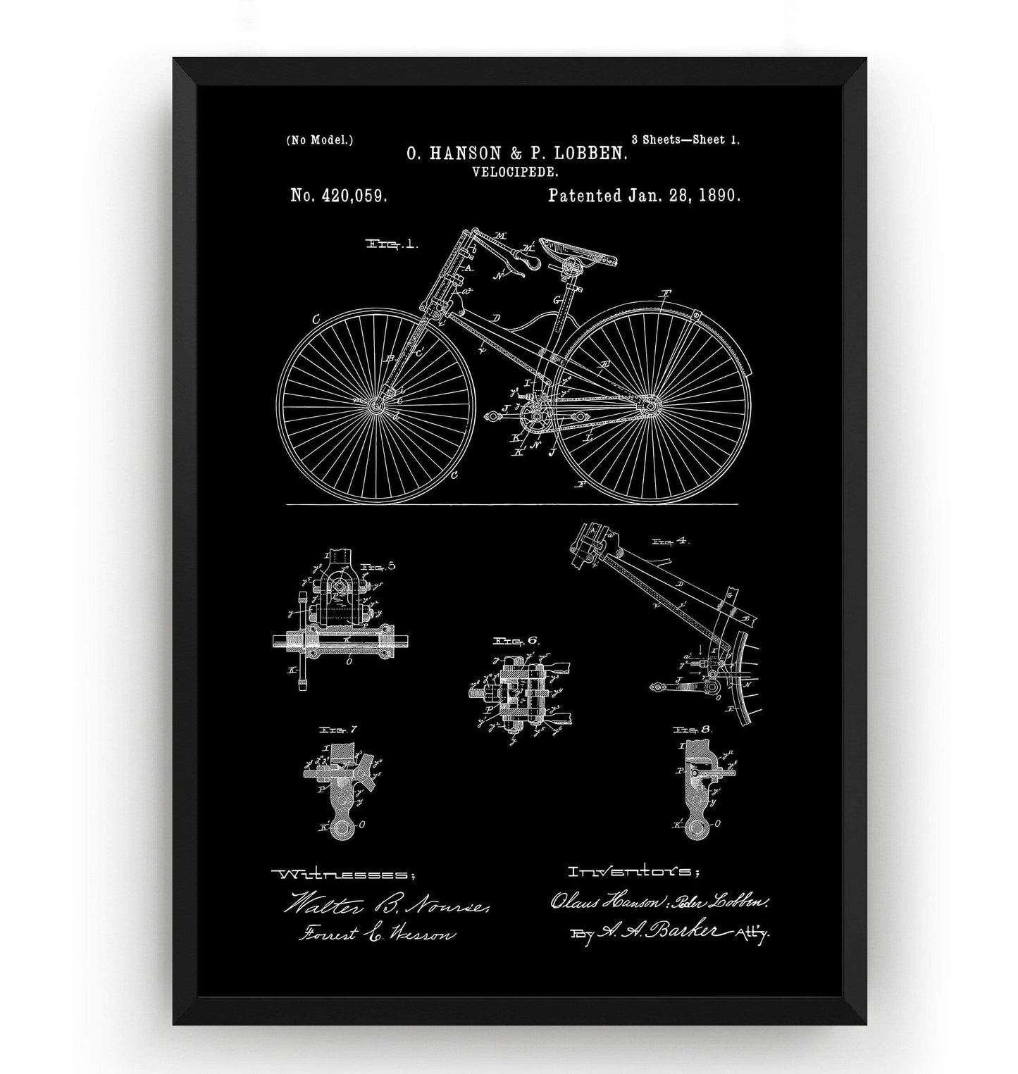 Velocipede Patent Print - Magic Posters