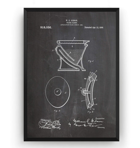 Water Closet Patent Print - Magic Posters