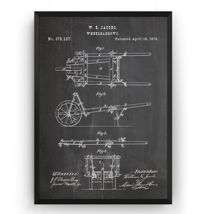 Wheelbarrow 1876 Patent Print - Magic Posters
